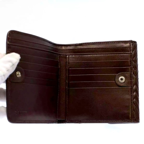 EUC [Bally] Luxury Brown Leather Bi-Fold Wallet, Button Close, Men’s or Women’s - Picture 5 of 10